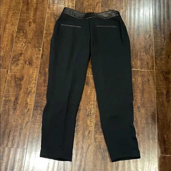 Rag & Bone Black Mo Pants Leather Waistband cuffed crop pants - Picture 4 of 8